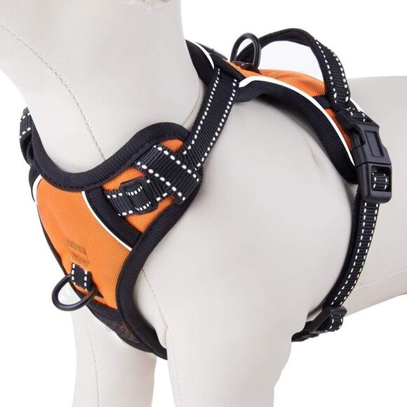 No Pull Dog Harness for Small Puppies Reflective Adjustable Orange XS - Picture 1 of 7